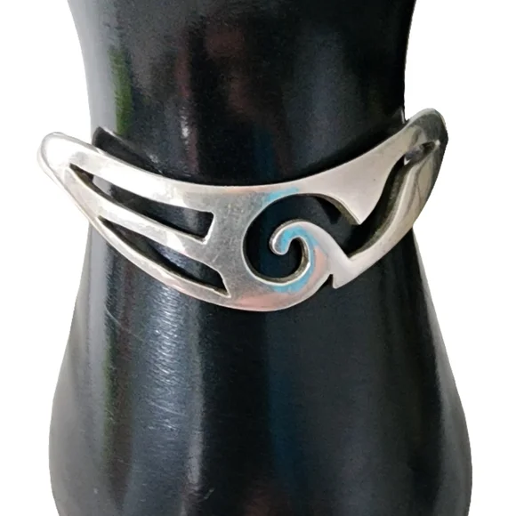 Sterling Silver Taxco Mexico SigneD JAB Openwork Cuff Bracelet Fine Jewe… - Picture 1 of 9